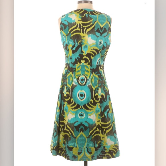 ECCOCI Teal Multi Color Sleeveless Dress Sz 14 - Picture 2 of 4